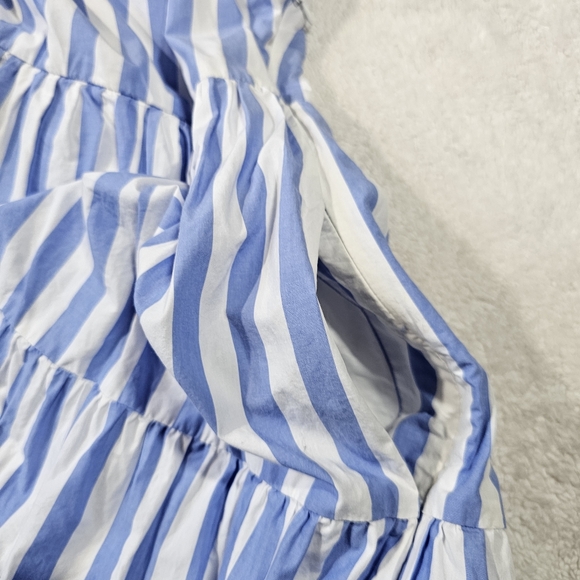 J Crew Tiered cotton poplin mini dress in Barrie stripe L - Picture 8 of 12